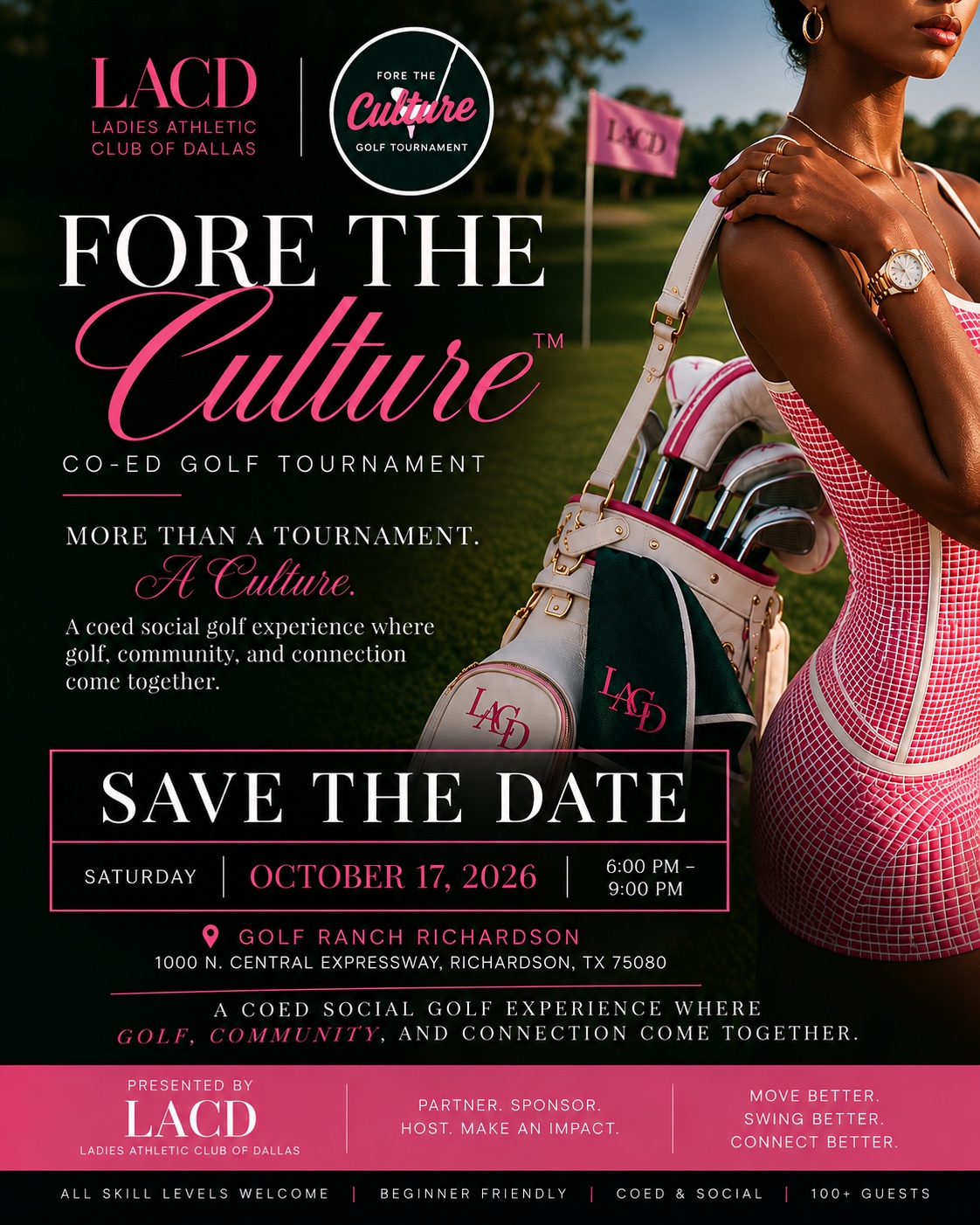 Fore the Culture co-ed golf tournament on October 17, 2026